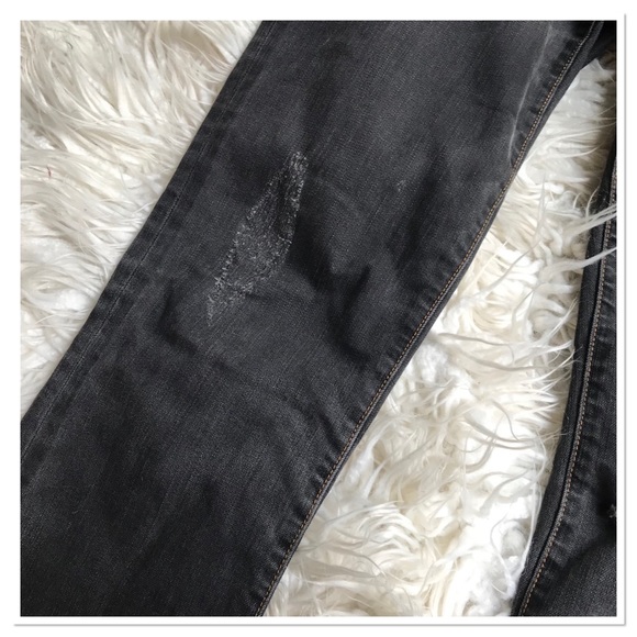 Kut From The Kloth Catherine Boyfriend Jeans Dark Gray Black Distressed Size 4 - Picture 3 of 10